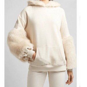Cozy Faux Fur Trim Hoodie  Small